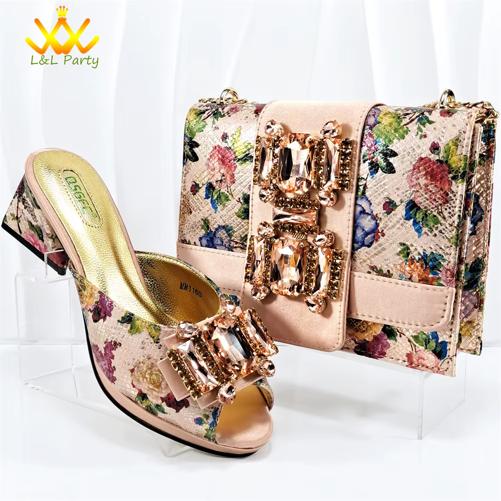 Ensemble de Chaussures et Sacs Italiens en Papier Vert, Pantoufles de Haute Qualité, Design Spécial,