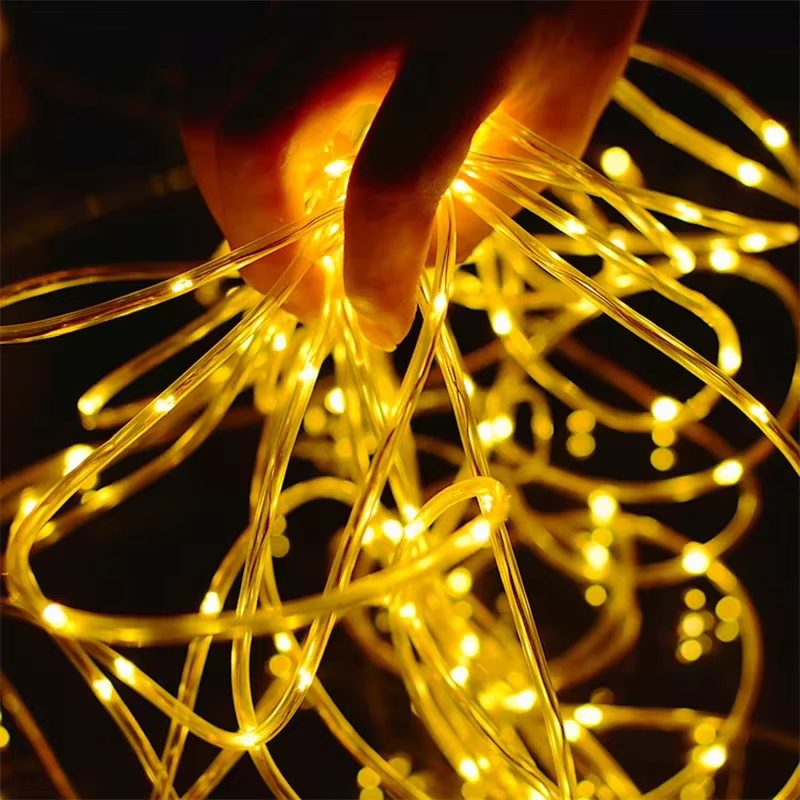 Tube solaire extérieur corde lumière LED jardin décoration de noël fée chaîne lumière 32 m/22 M/12 M
