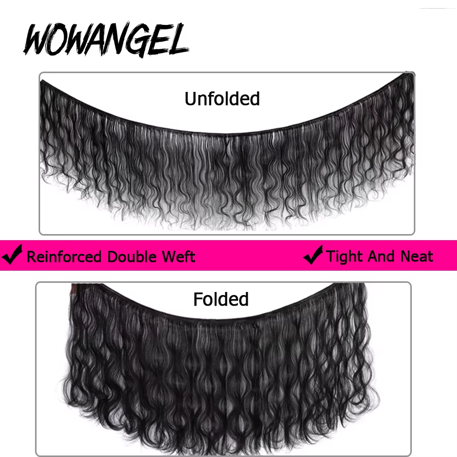 Wow Angel 28 30 pouces vague de corps paquets de cheveux humains 1/3/4 pièces 10A brésilien Remy Ext