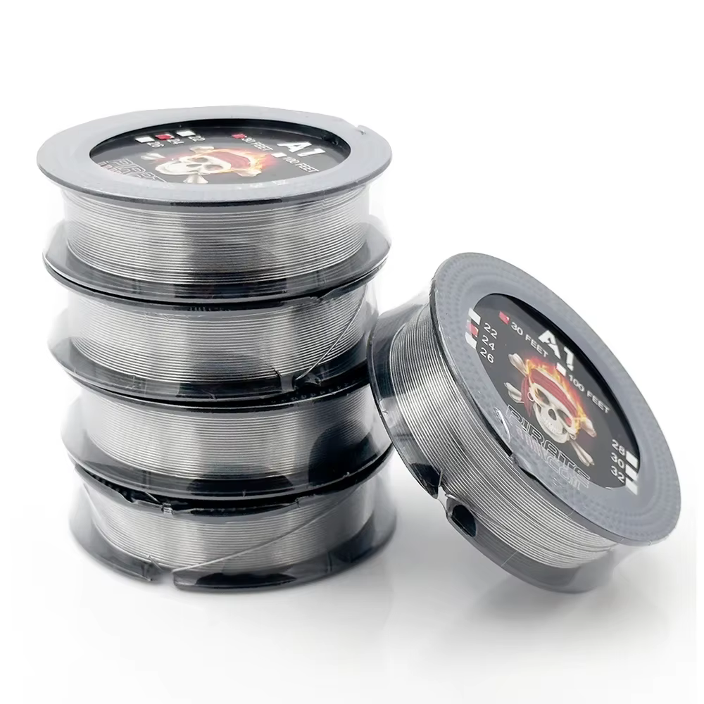 Fil chauffant Pirate A1 SS316L Ni80, résistance 30 pieds 24GA 26GA 28GA 30GA 32GA, mèches de bricola
