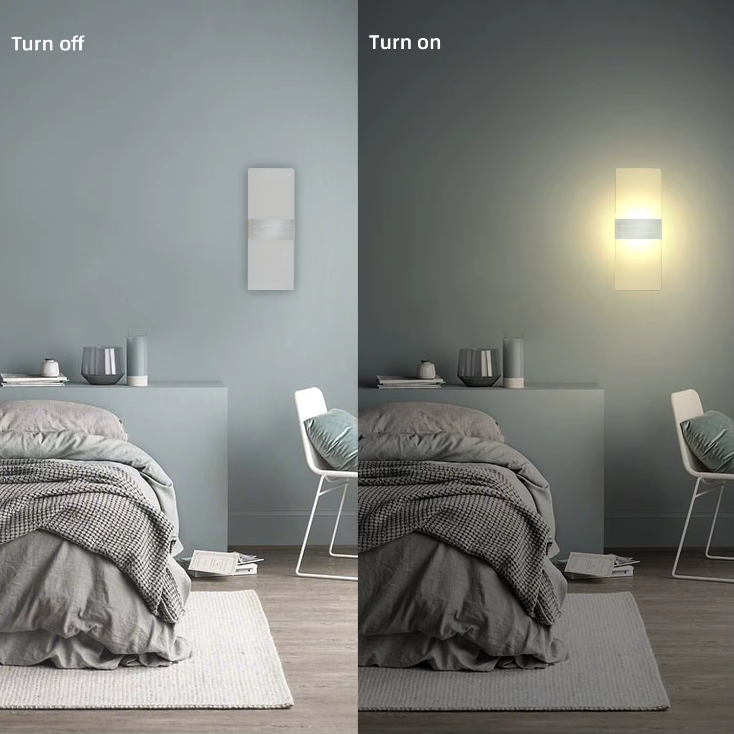 Applique murale minimaliste moderne, applique murale LED intérieure, fil dur en aluminium acrylique,