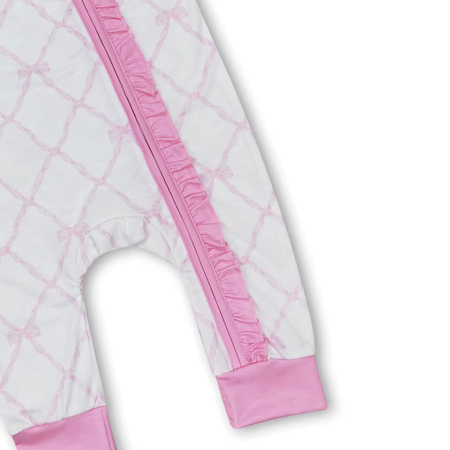 Combinaisons pour bébés filles en bambou avec nœuds roses, ensembles de vêtements de nuit en bambou 