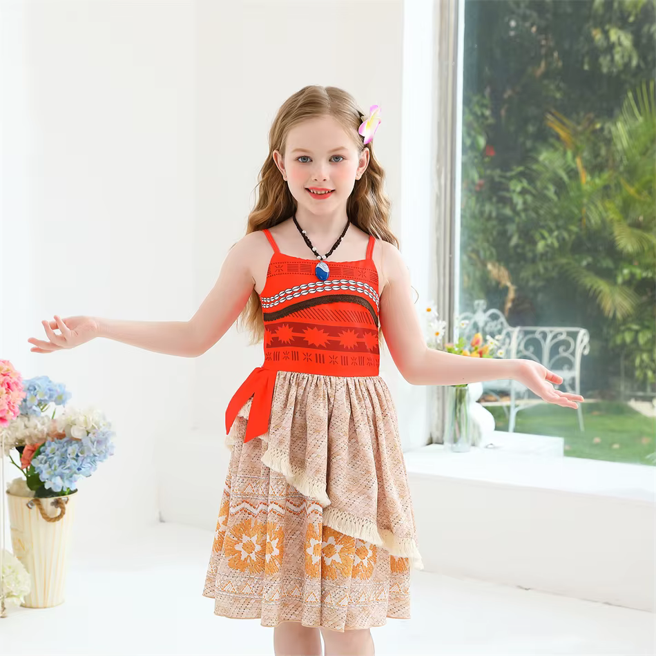 Robe de princesse Moana pour enfants, tenue de fête d'Halloween, de carnaval ou de mascarade, cadeau