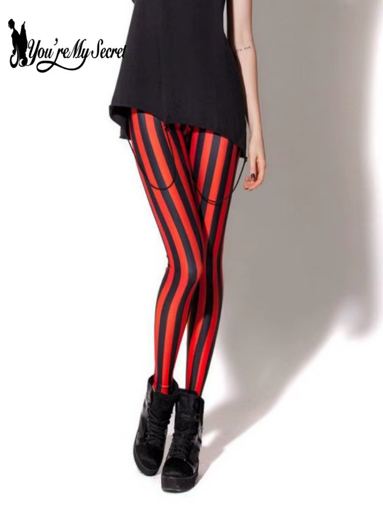 [You're My Secret] mode femmes Leggings Sexy taille haute élastique rayure imprimé pantalon décontra