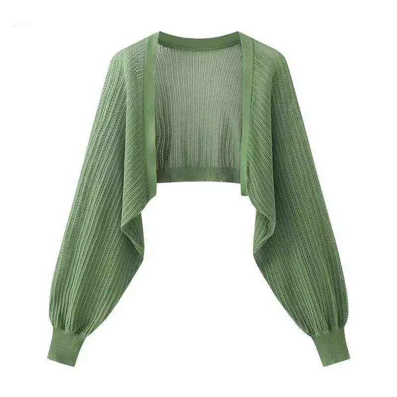 Cardigan tricoté en soie glacée française, résistant au soleil, veste fine d'été pour femmes, gilet,
