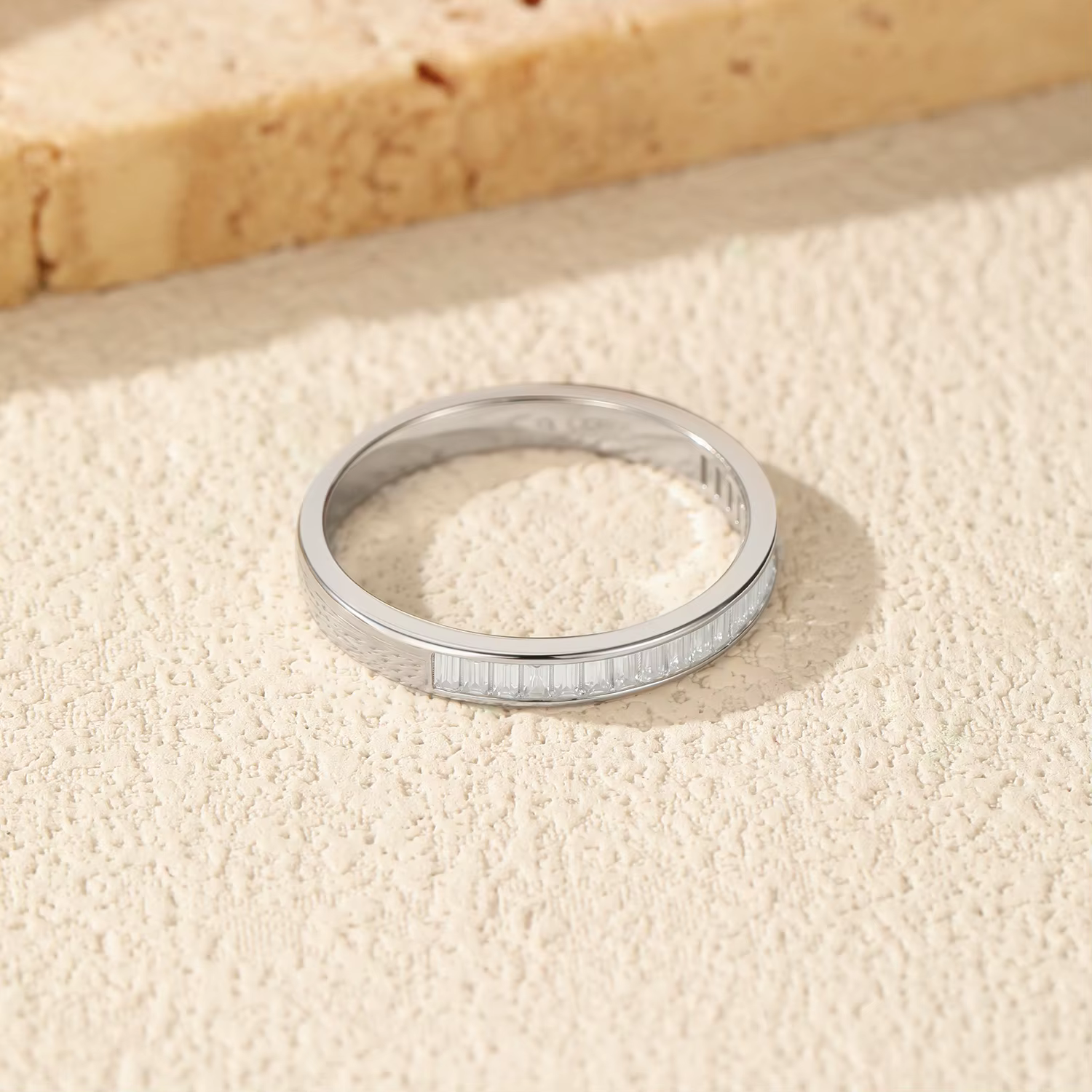 MODIAN – bagues empilables rectangulaires en Moissanite, couleur D éblouissante, en argent Sterling