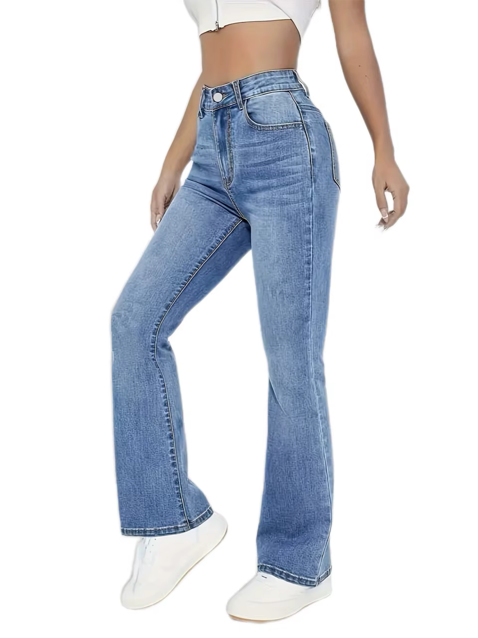 Pantalon femme décontracté Streetwear taille haute jambe large pantalon évasé coupe ample confortabl