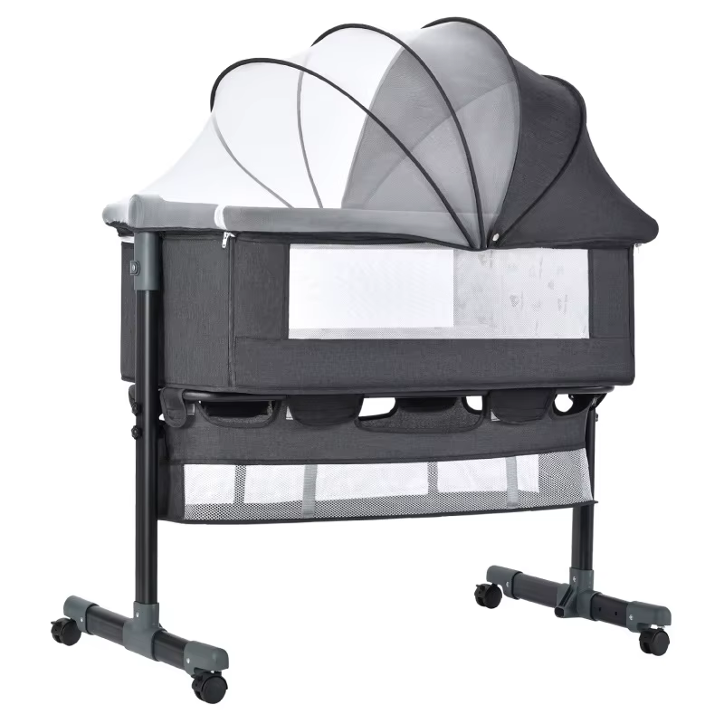 Moustiquaire multifonctionnelle pour berceau de bébé, grand sac de rangement, lit réglable en hauteu