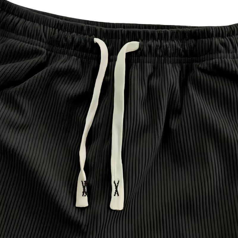 Nouveauté 2026 Pantalon décontracté en velours côtelé pour homme, coupe ample et droite, style stree