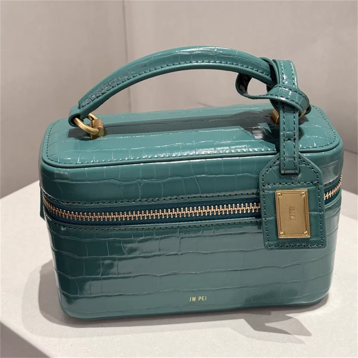 Sac à bandoulière pour femme JW PEI, sac à main croisé, petit sac carré gaufré effet croco, sac mess
