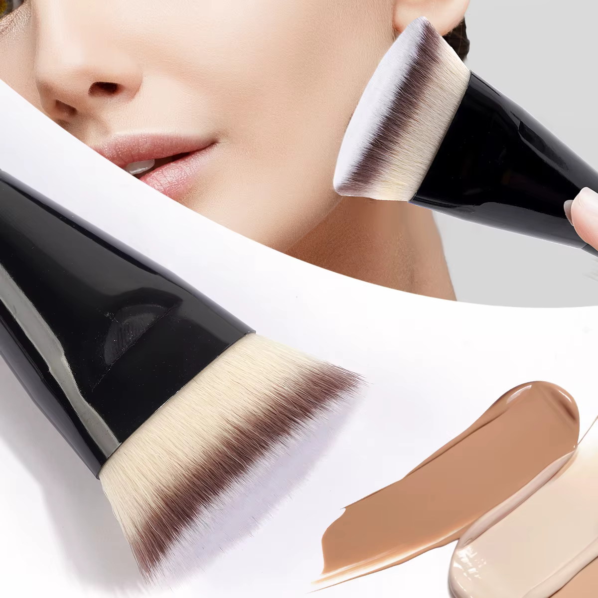 MAANGE-Pinceau de maquillage sans défaut, fond de teint plat/angle, contour sous les yeux, pinceau p