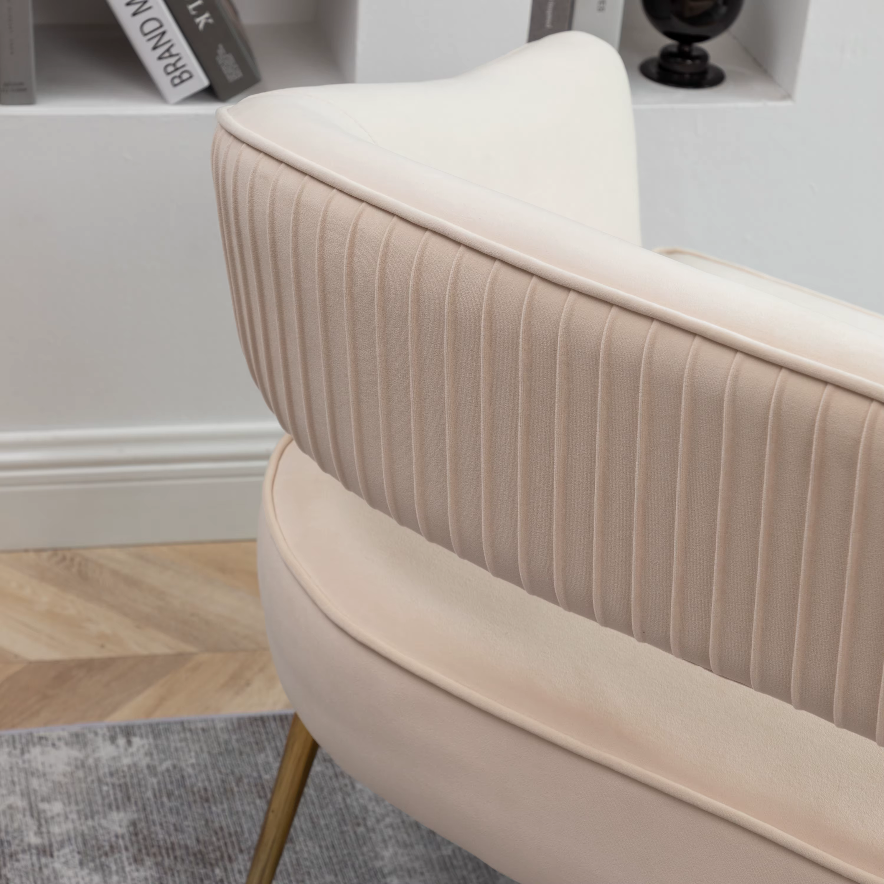 Causeuse touffetée en velours avec pieds en métal, canapés pour salon, canapé confortable, luxe abor