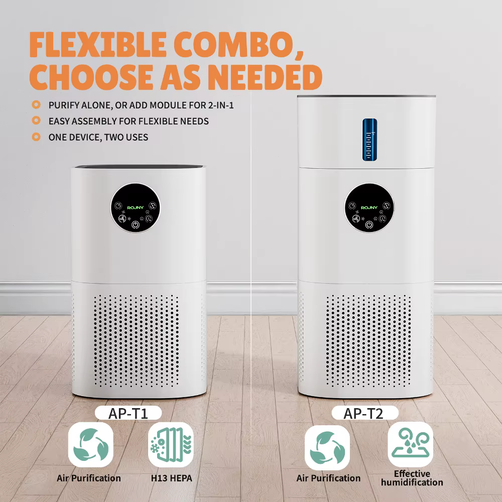 ROUNY Purificateur d'air et humidificateur 2 en 1, appareil multifonction, désodorisant et humidific