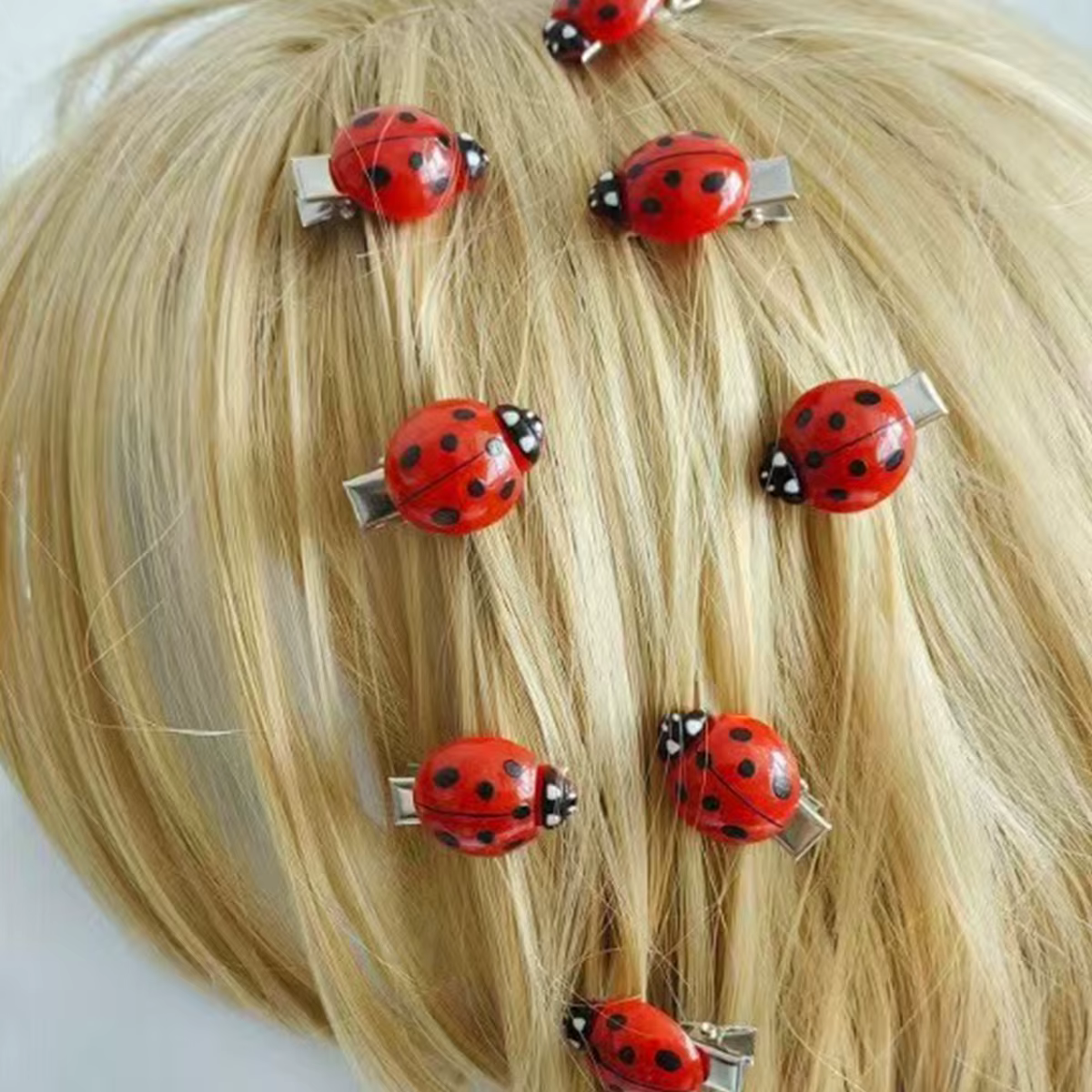 Ensemble de 10 pièces de pinces à cheveux coccinelle abeille mignonne à la mode transfrontalière, mi