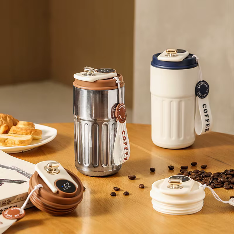 Bouteille Thermos de 450ml, affichage intelligent de la température, tasse sous vide en acier inoxyd
