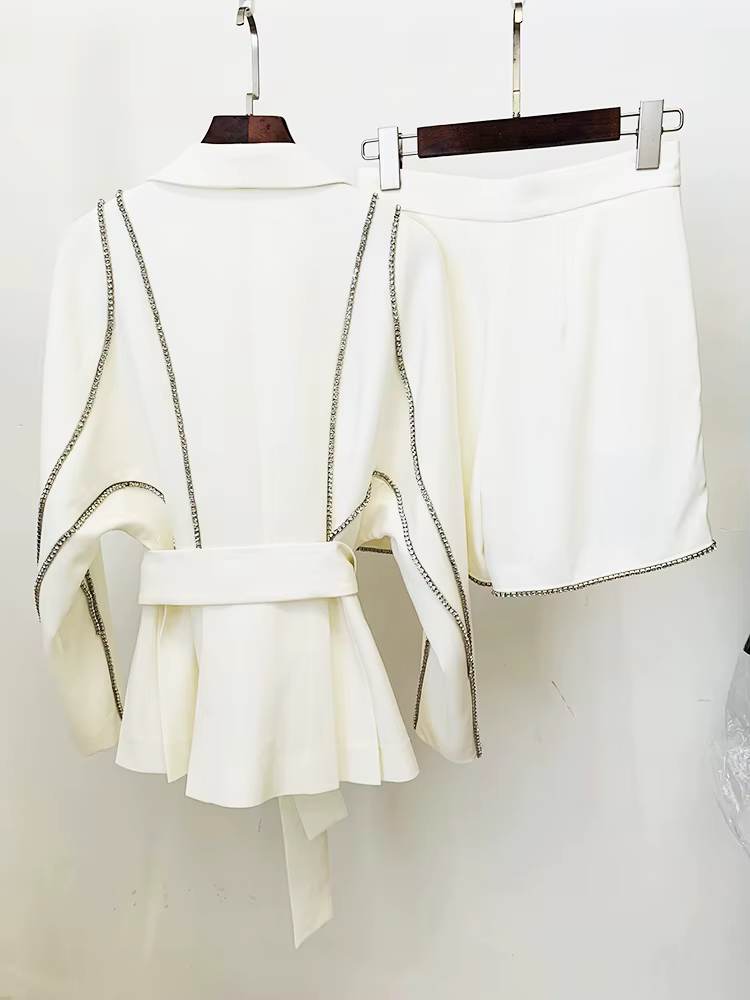 HIGH STREET Nouveauté 2026 Ensemble de costume de créateur pour femme, style défilé, avec blazer à m
