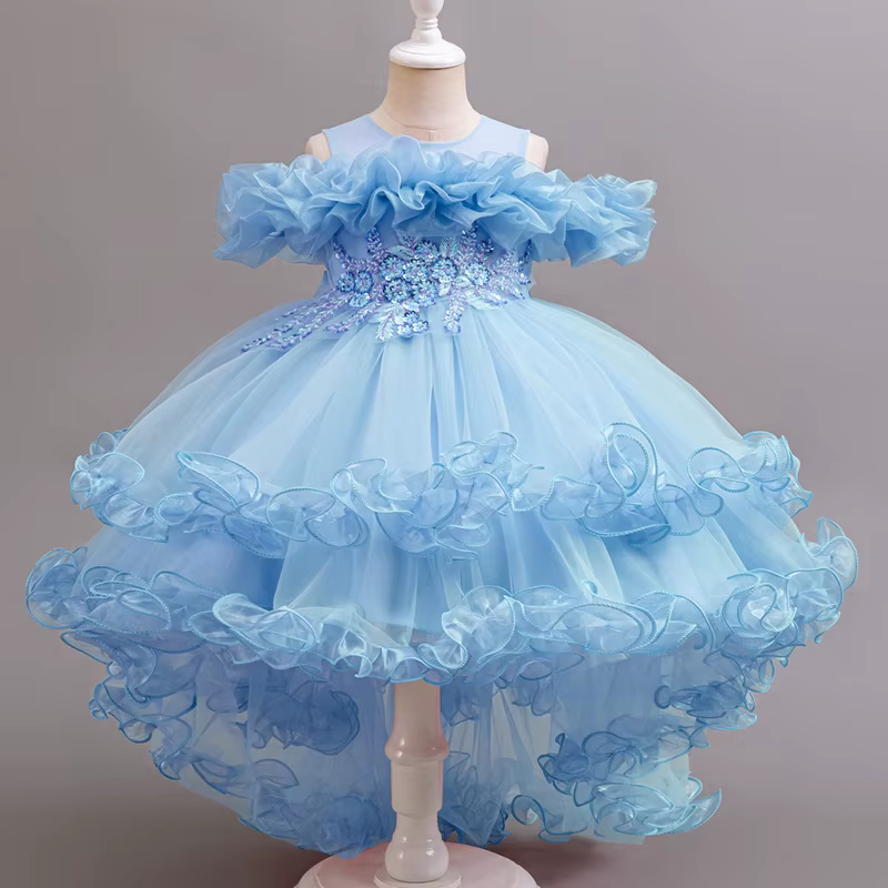 Robe de Princesse à Paillettes pour Fille, Tenue de Mariage, de Noël, de ixd'Anniversaire, Douce et