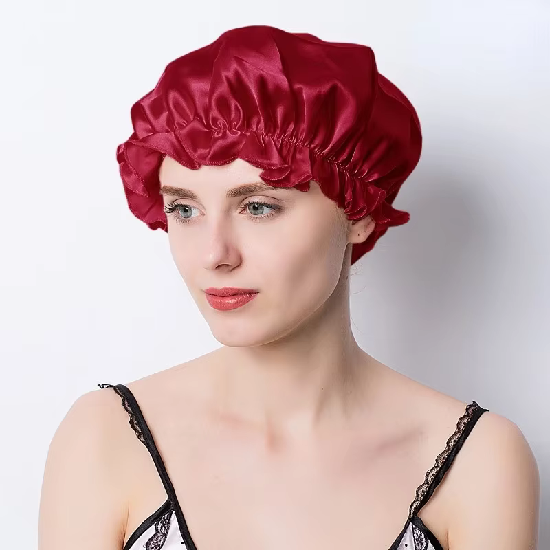 Grand bonnet de couchage 100 soie pour femmes, couvre-tête, chapeaux de perte de cheveux, Bonnets de
