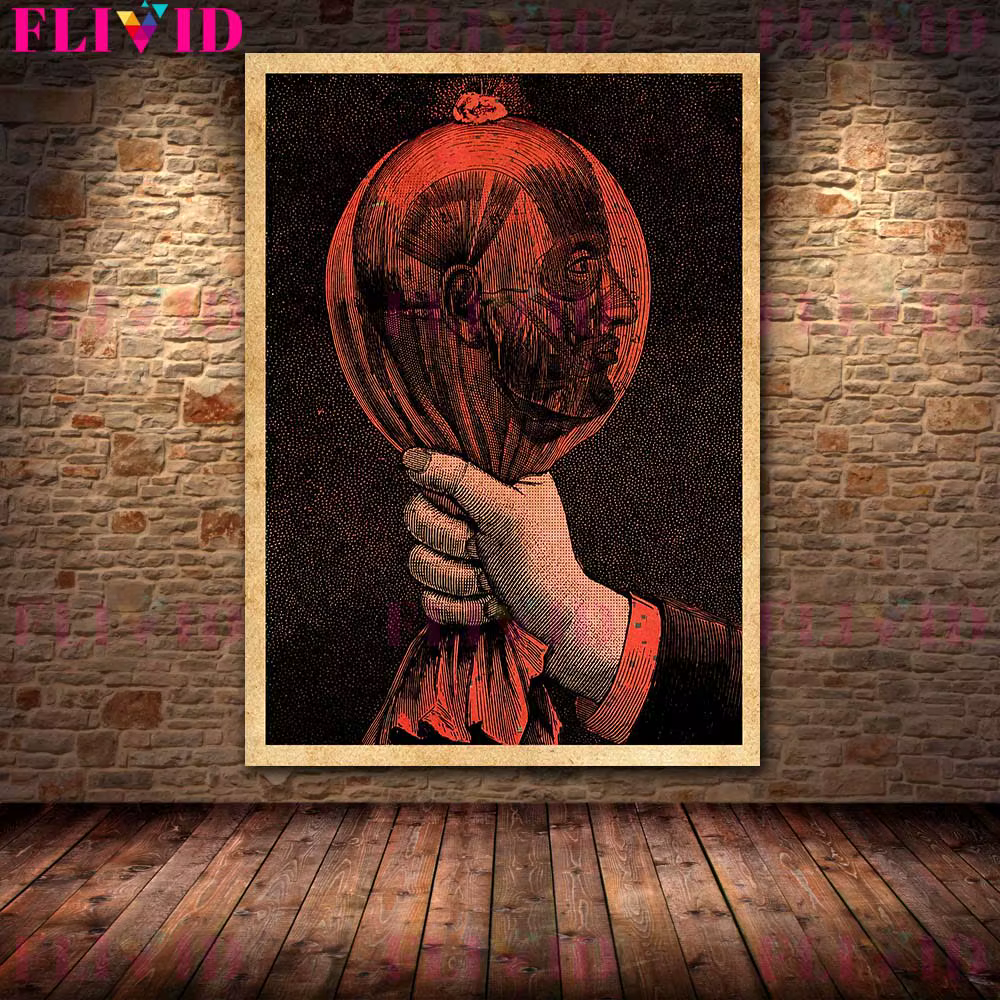 Affiche d'art Vintage la nuit qui arrive, impression de fleurs et de serpent dans les mains, Art mur