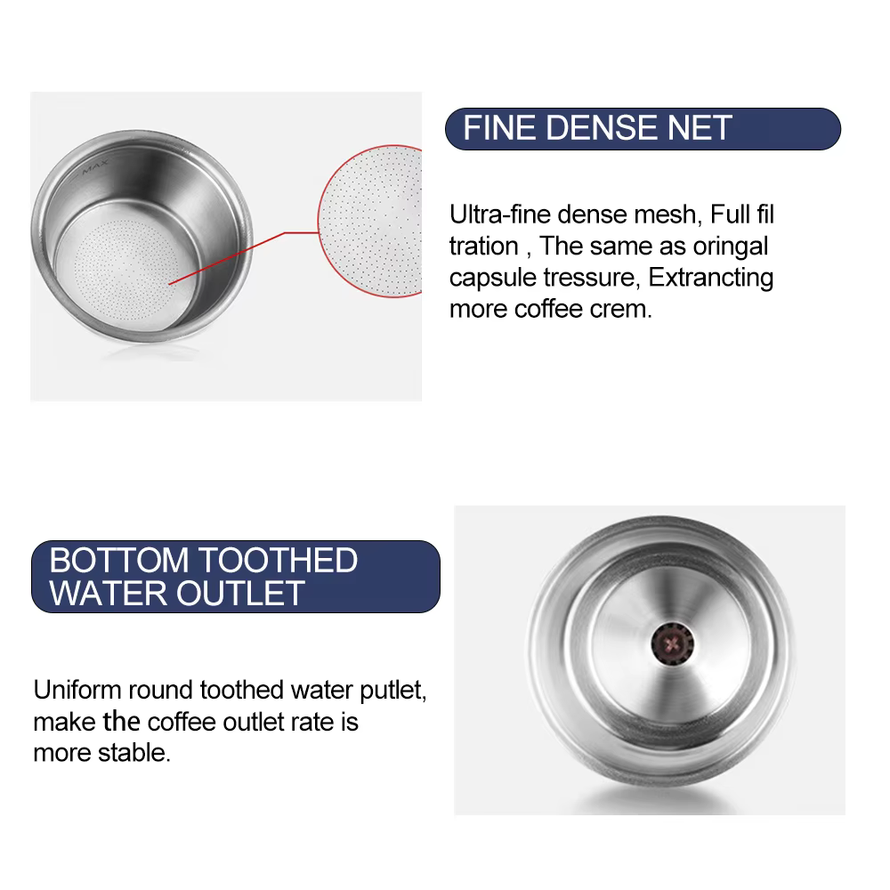 Capsule rechargeable pour Dolce Gusto, manchon en Silicone, acier inoxydable, métal, cafetière Dolci