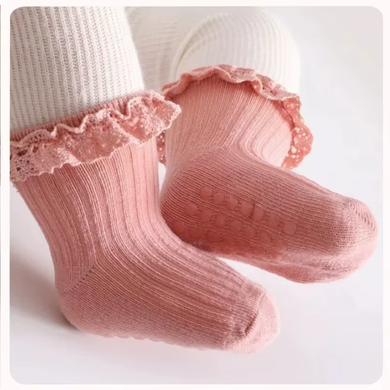 1/3/4/5 paires coton couleur Pure enfant en bas âge fille dentelle chaussettes infantile bébé filles