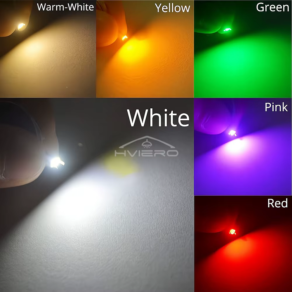 100 pièces 3.3V 2835 5730 3020 puces lumineuses SMD LED rouge jaune blanc bleu RGB violet rose Diode