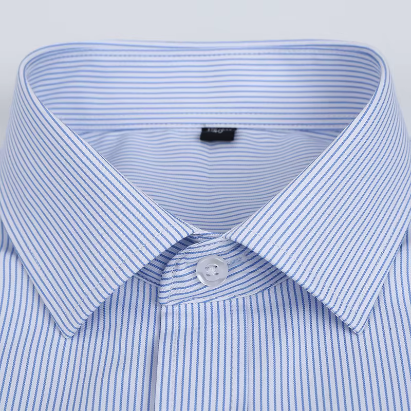 Chemise en coton pour hommes, sans fer, couleur unie, décontractée, sergé, mode, manches longues, bu