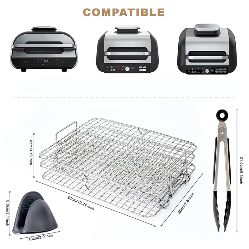 Friteuse à air T1 pour Ninja Foodi Grill XL, déliaison multicouche, accessoires pour friteuse à air 