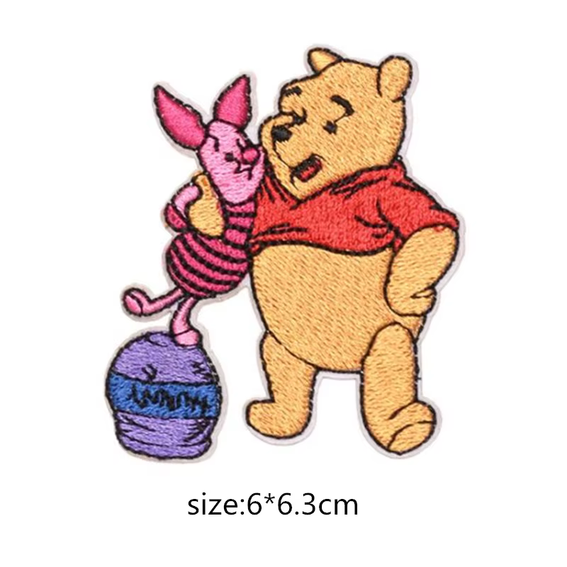 Badge ours mignon brodé Winnie the Poo, 1 pièce, grand Patch en peluche, accessoires pour vêtements,