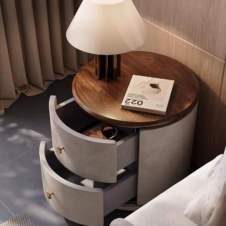 Table de chevet de luxe en noyer noir nord-américain, haut de gamme, moderne, créatif, Design nature