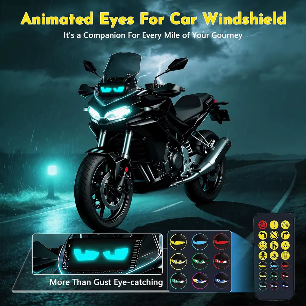 Lumières œil du diable LED 16x32 pour pare-brise de moto, panneau de pixels matriciel Programmable a