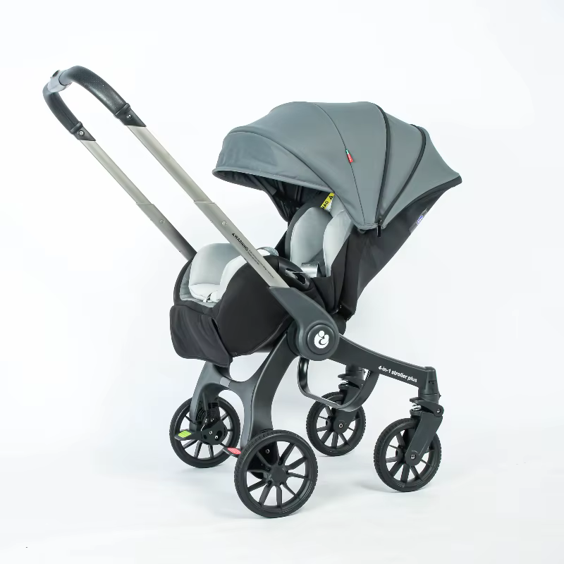 UE en stock 4In1 bébé poussette, poussette multifonctionnelle pliable avec siège auto bébé voiture c