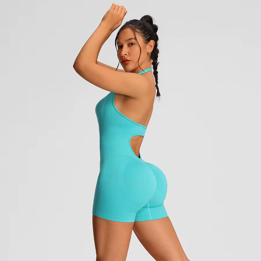 Barboteuses d'été vêtements de Sport femme Gym Combi-pantalons femmes combinaisons Sport Yoga vêteme