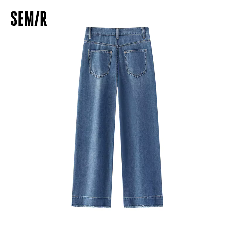 Jean pour femme Semir, coupe large, ourlet brut, longueur cheville, style urbain décontracté, doux e