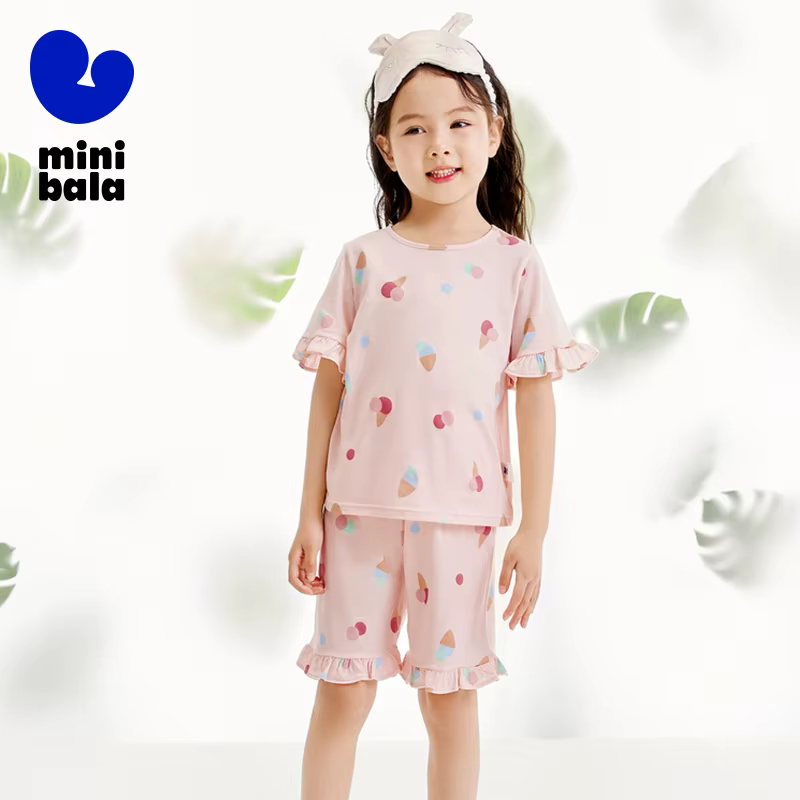 Mini Bala Homewear Set pour enfants, pyjama respirant, pur coton, vêtements d'intérieur d'été, unise