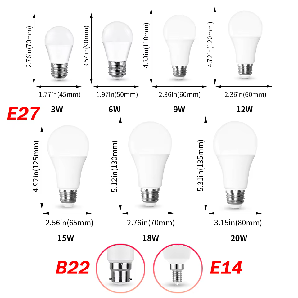 5 pièces/lot 12V E27 E14 B22 LED ampoule 3W 6W 9W 12W 15W 18W 20W Lampada ampoule LED basse tension 