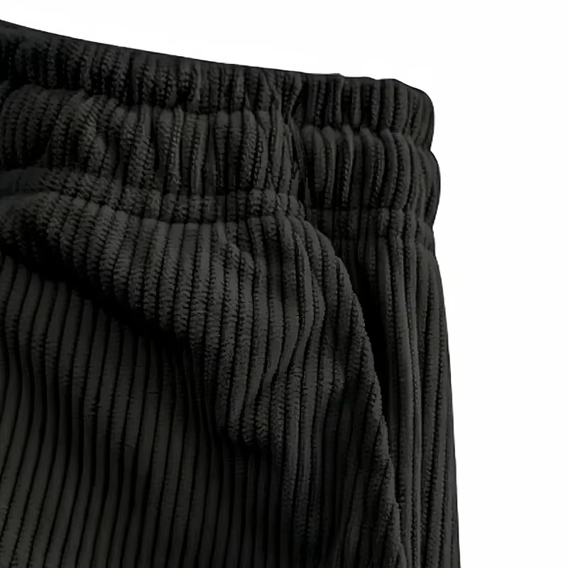 Nouveauté 2026 Pantalon décontracté en velours côtelé pour homme, coupe ample et droite, style stree