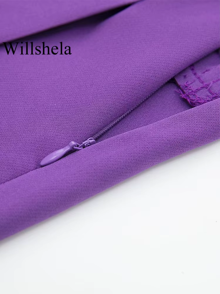 Willshela femmes mode solide asymétrique côté fermeture éclair jupes Shorts Vintage taille haute fem