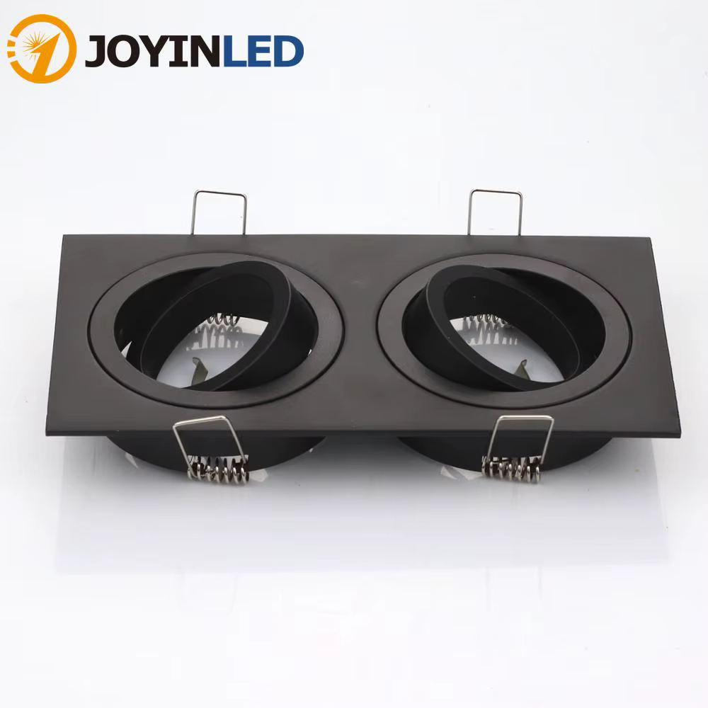 Support de lampe en aluminium à Double tête GU10 MR16, noir, argent, blanc, GU10, cadre de fixation 