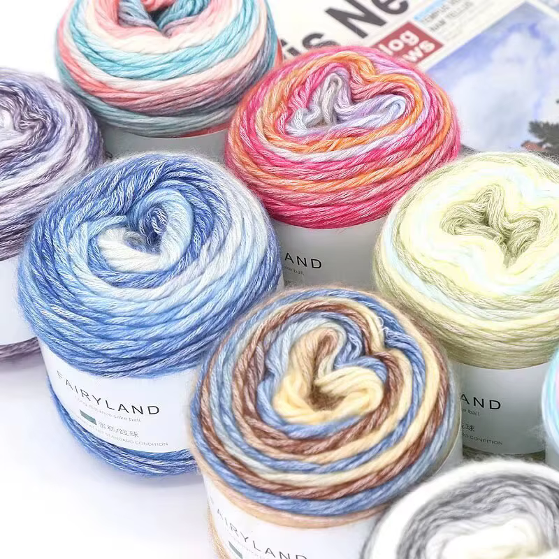 Fil arc-en-ciel nickel é, adapté au crochet de bricolage, pulls chauds, écharpes, chapeaux, châles,