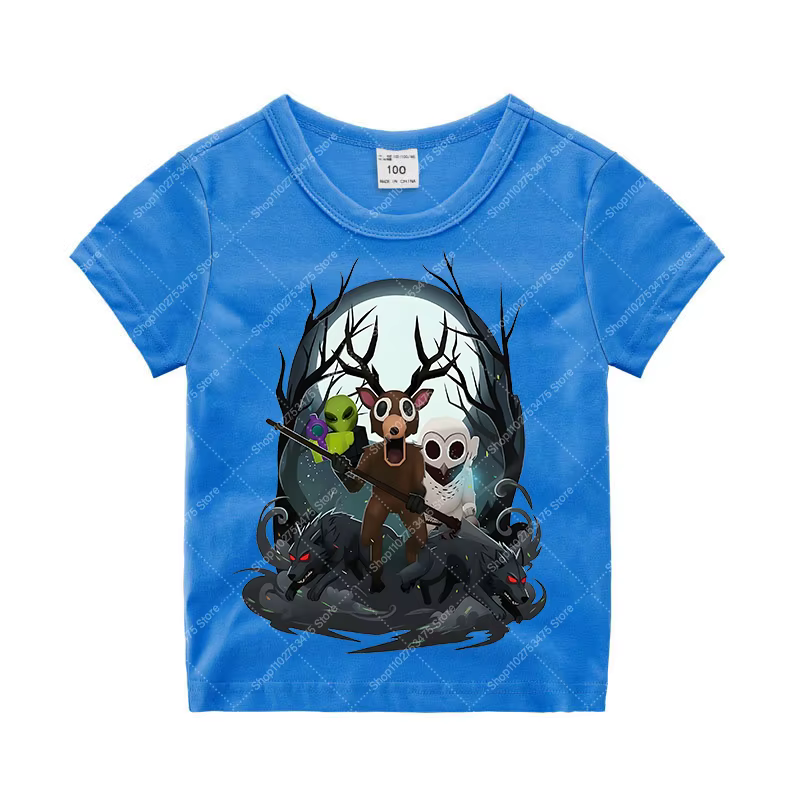 Jeu 99 nuits dans la forêt T-shirt à manches courtes pour garçon enfants dessin animé couverture en