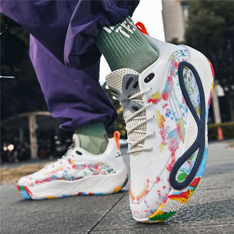 Chaussures de basket-ball pour hommes, respirantes, antidérapantes, portables, pour course à pied, e