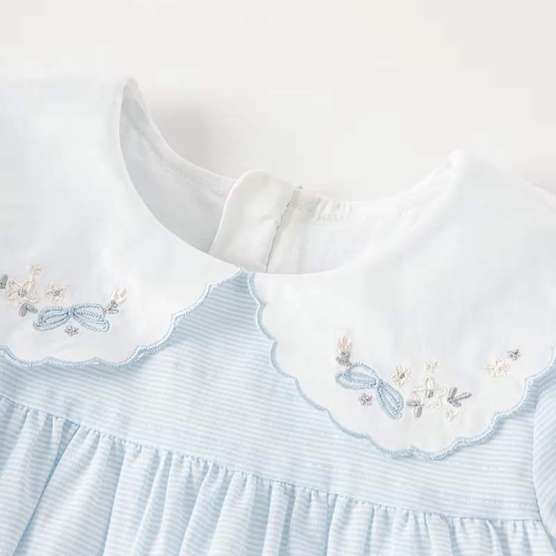 MACGirls-Robes décontractées en coton pour enfants, manches bulles, aérées, été, princesse, extérieu