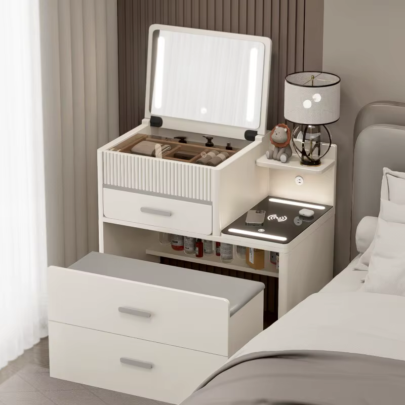 Organiseurs esthétiques, rangement de table de chevet, table de chevet multifonctionnelle, unique, d
