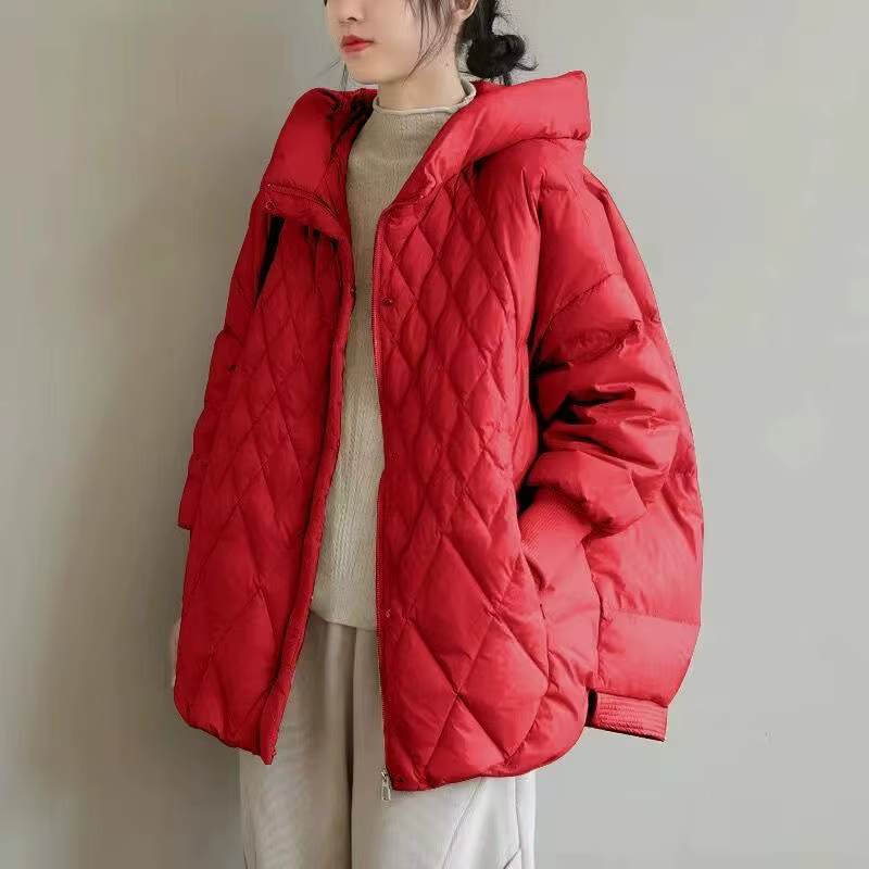 Veste en duvet de coton léger pour femme, pardessus décontracté, vêtements d'extérieur chauds à capu