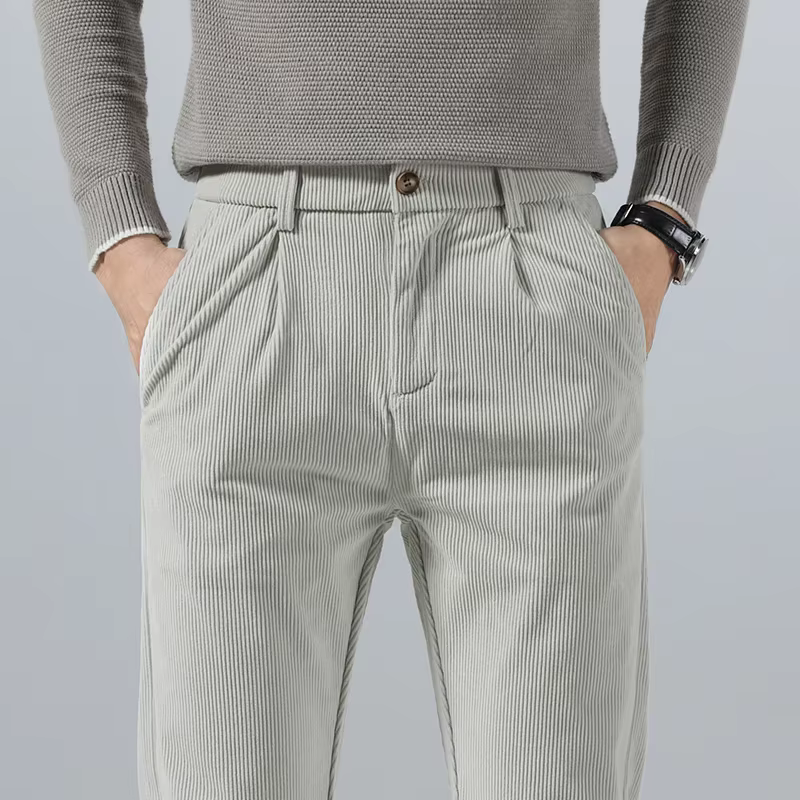 Pantalon décontracté en velours côtelé pour homme, collection Printemps-Automne 2026, coupe droite é