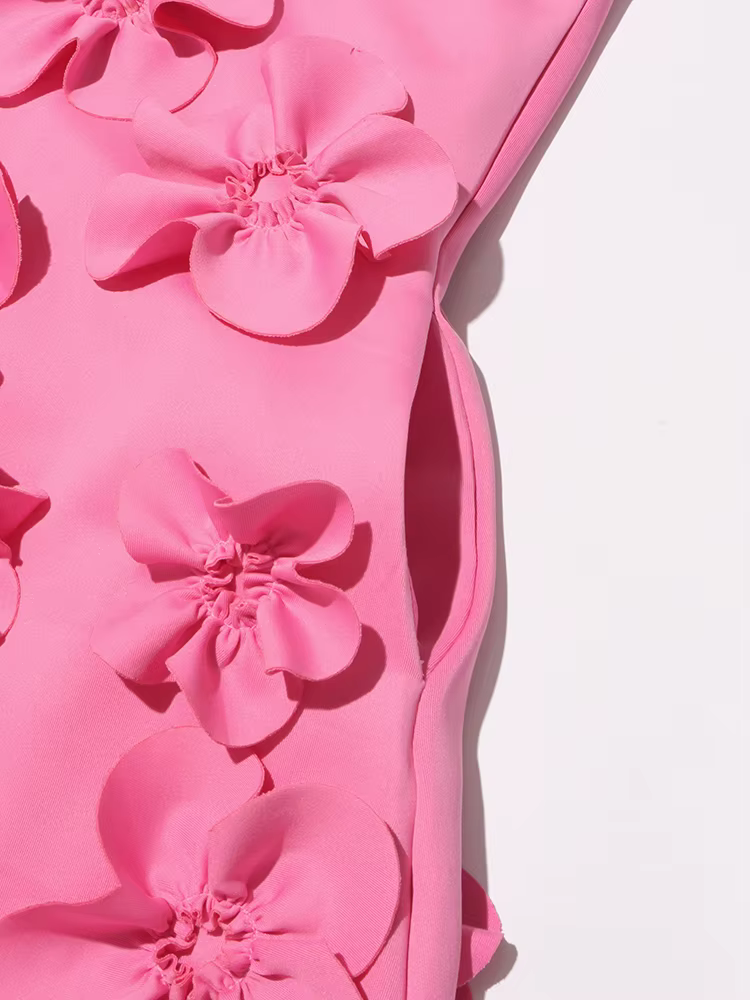 TWOTWINSTYLE – robe longue élégante avec des Appliques épissées pour femmes, col montant, sans manch