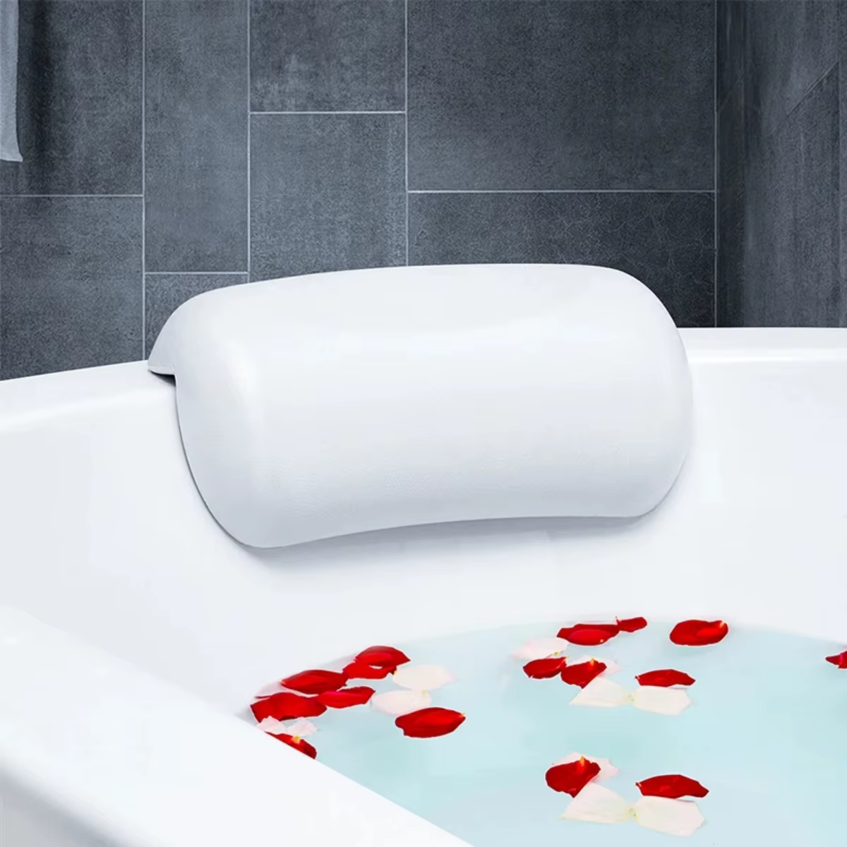 Coussin appui-tête de baignoire antidérapant, oreiller de bain SPA, doux et imperméable, avec ventou