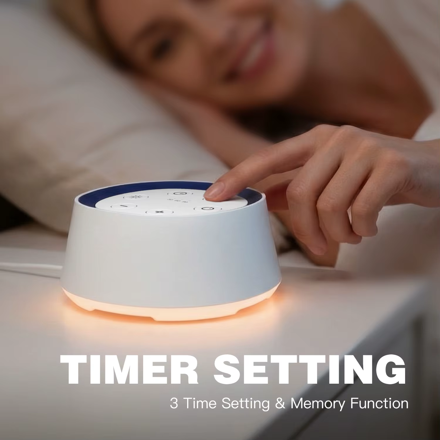 Machine à bruit blanc portable pour bébé avec veilleuse, sons apaisants, minuteur, rechargeable, aid