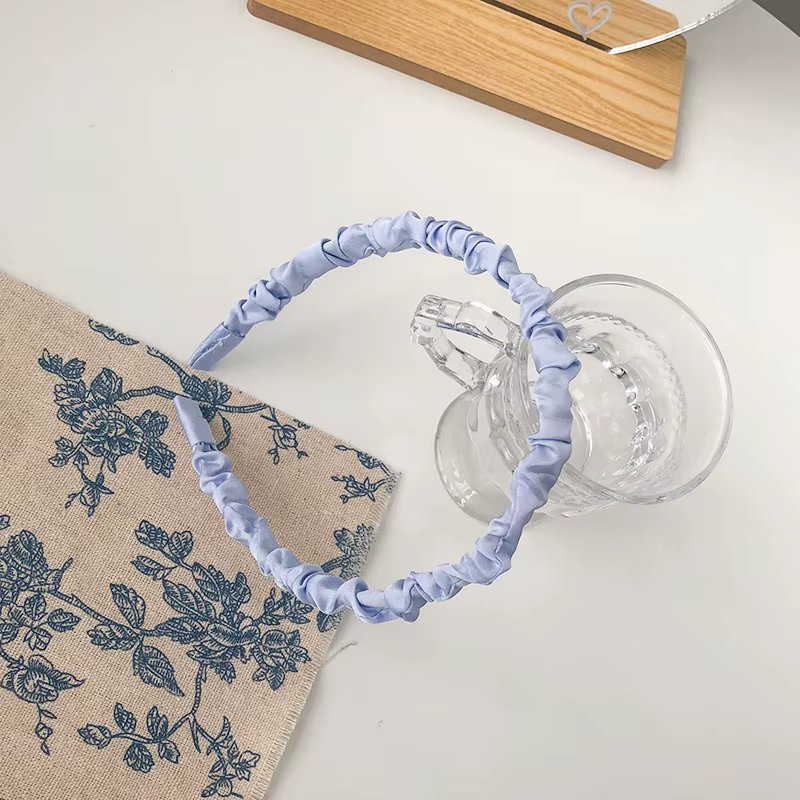 Bandeau d'été bleu clair : Style français pour femme, bandeau extensible antidérapant, idéal pour le